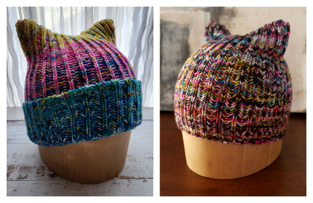 Brioche Cat Hat Free Knitting Pattern