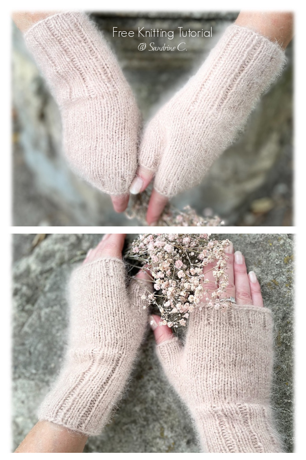Brume Ribbed Fingerless Gloves Free Knitting Patterns