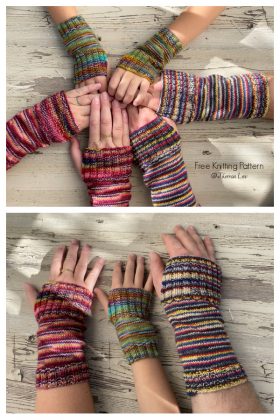 Easy Ribbed Fingerless Gloves Free Knitting Patterns - Knitting Pattern