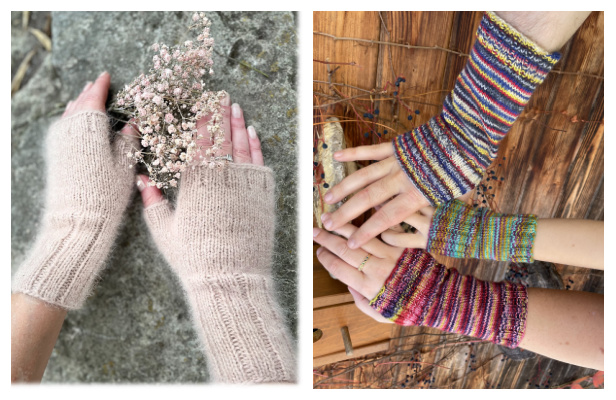 Easy Ribbed Fingerless Gloves Free Knitting Patterns