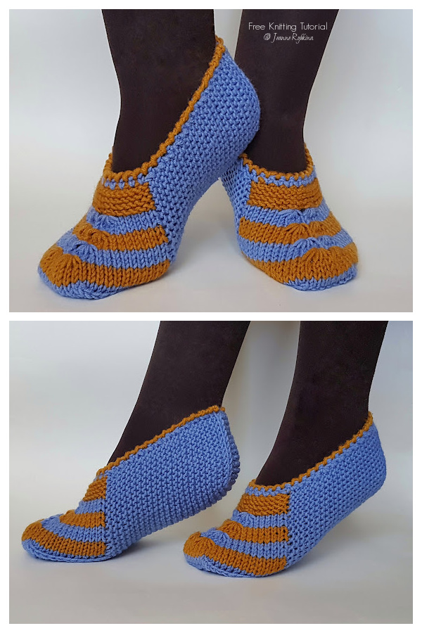 Autumn Daisies Home Booties Free Knitting Patterns