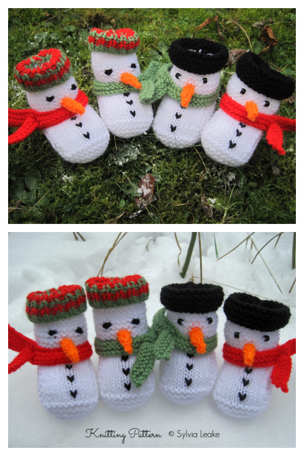 Snowman Baby Booties Knitting Patterns