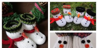 Snowman Baby Booties Free Knitting Patterns