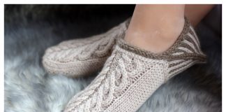 Snuggle Slip Cabled Slippers Knitting Pattern