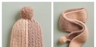Two-Tone Hat and Scarf Set Free Knitting Patterns