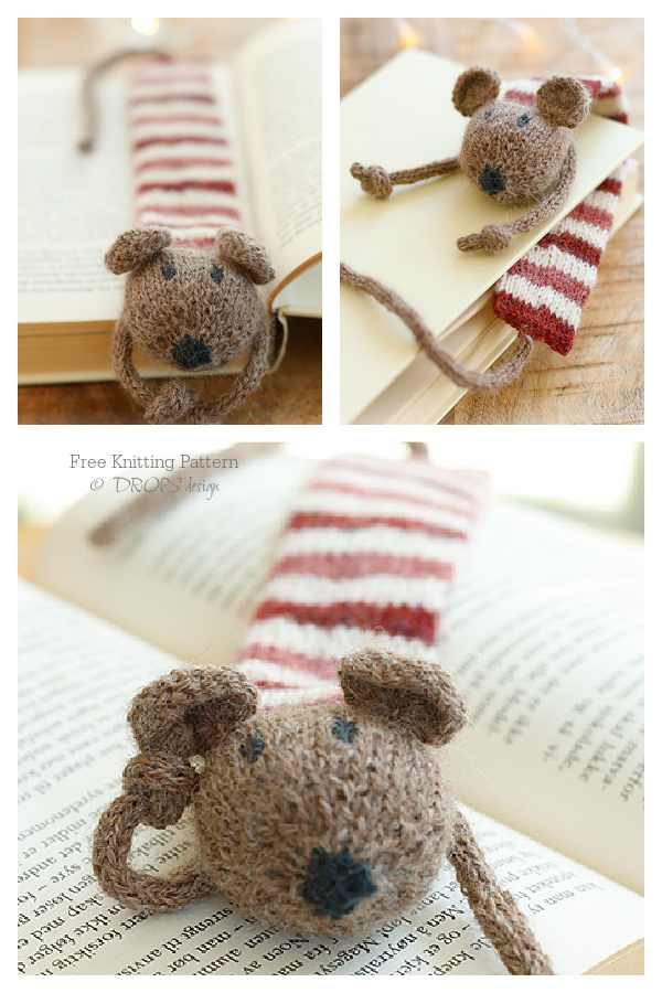 Library Mouse Bookmark Free Knitting Patterns