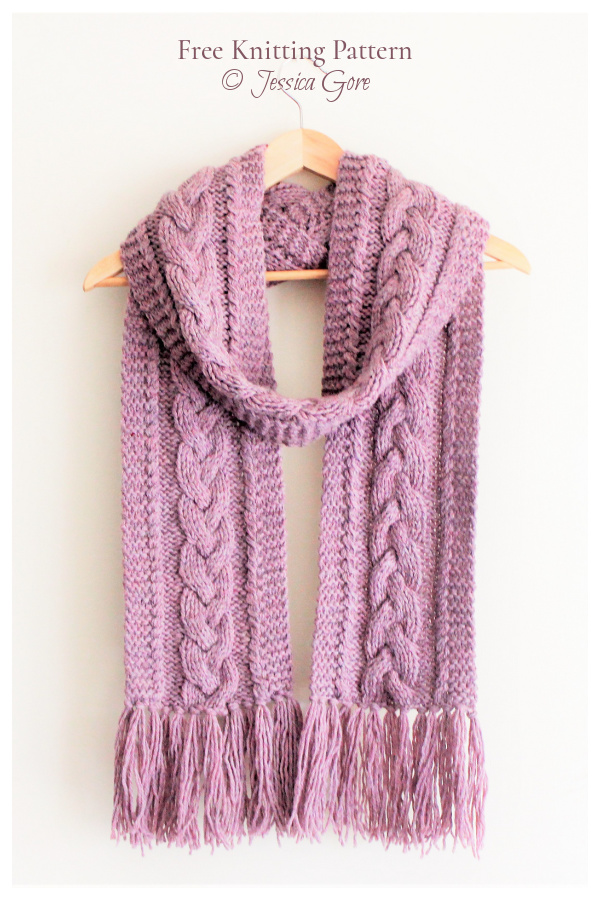 Long Retta Cable Scarf Free Knitting Patterns