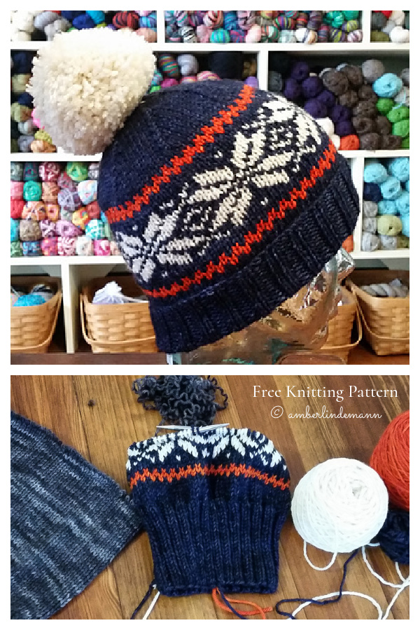 Basic Norwegian Star Hat Free Knitting Pattern