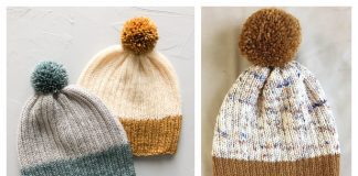 Color Block Beanie Free Knitting Pattern