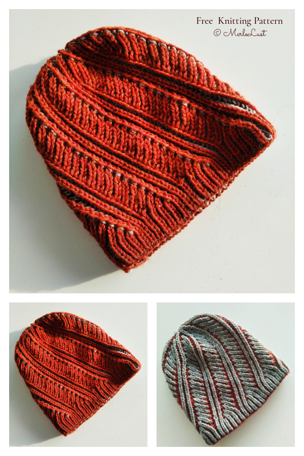 Reversible ShareCare Hat Free Knitting Pattern