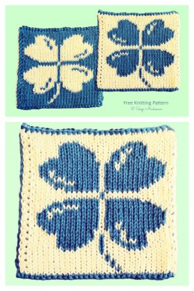 Clover Coaster Free Knitting Pattern Knitting Pattern