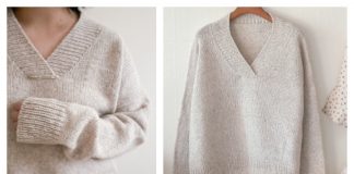 Haru V Neck Sweater Free Knitting Pattern