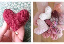 Little 3D Heart Free Knitting Patterns