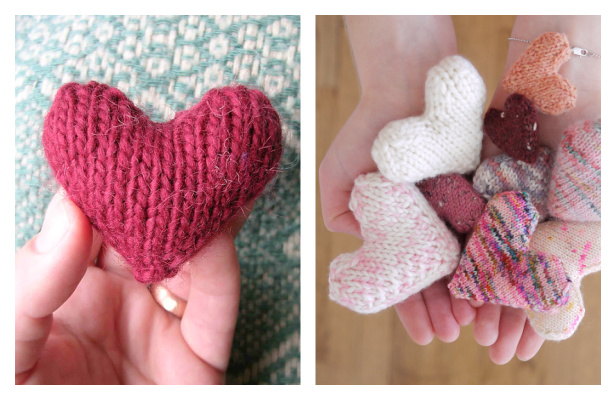 Little 3D Heart Free Knitting Patterns