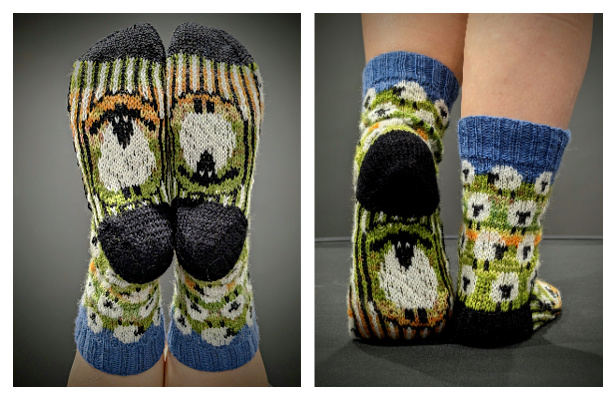 Sheep Socks Free Knitting Pattern - Knitting Pattern