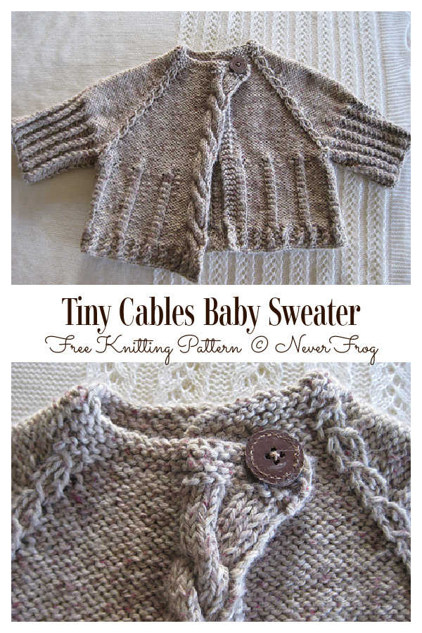 Tiny Cables Baby Sweater Free Knitting Pattern