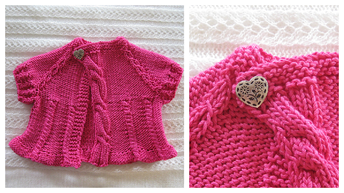 Tiny Cables Baby Sweater Free Knitting Pattern - Knitting Pattern