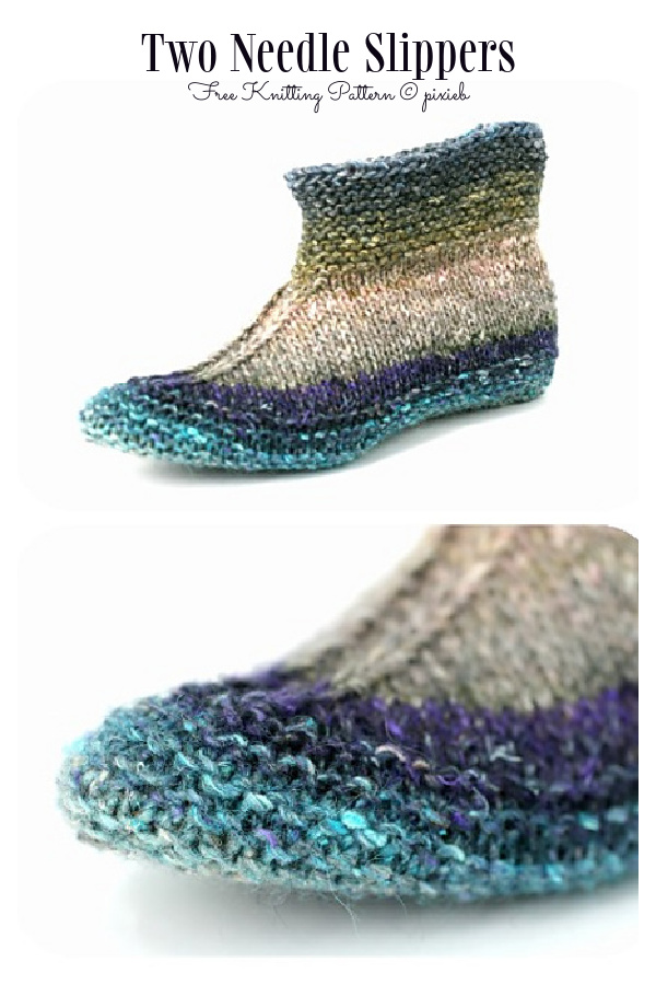 Two Needle Slippers Free Knitting Pattern