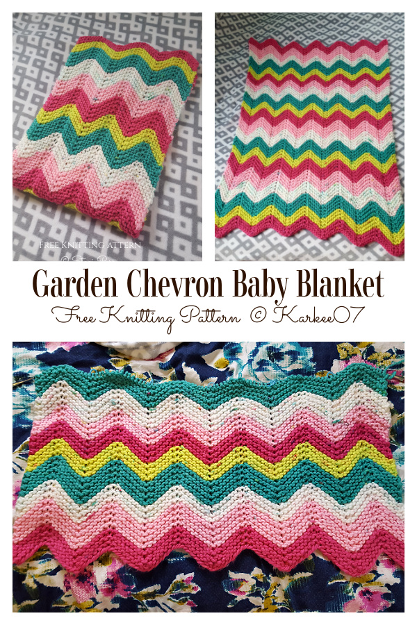 Garden Chevron Baby Blanket Free Knitting Pattern