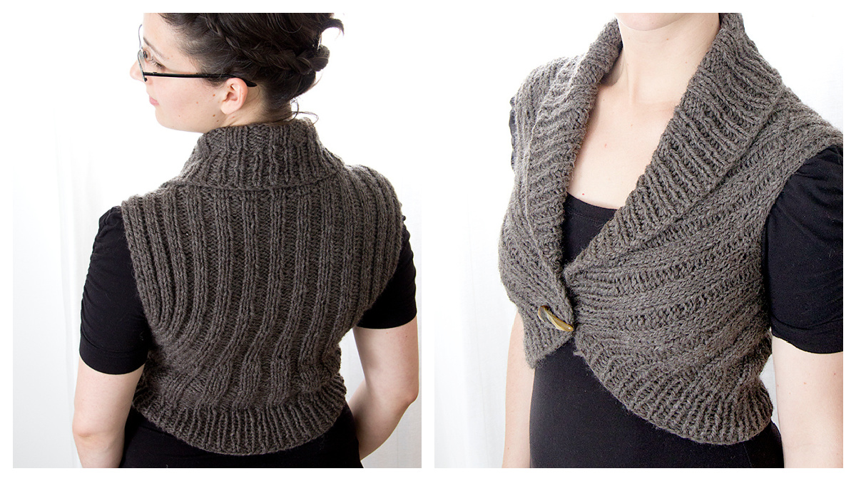 Shawl Collar Vest Free Knitting Patterns Knitting Pattern