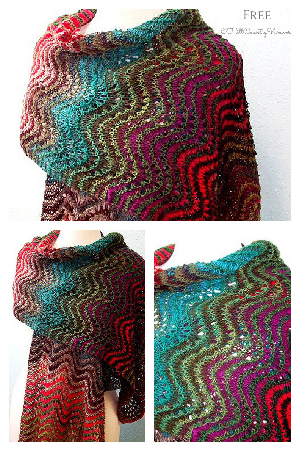 Wave and Shell Shawl Free Knitting Pattern