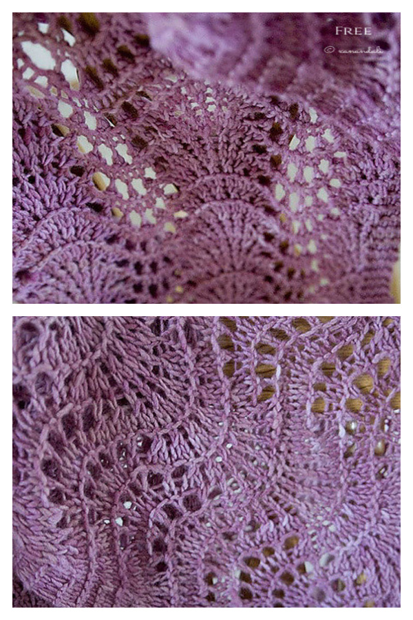 Wave and Shell Shawl Free Knitting Pattern