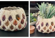 Deciduous Leaf Bowl Basket Knitting Pattern