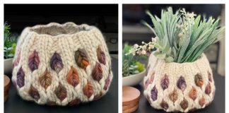 Deciduous Leaf Bowl Basket Knitting Pattern