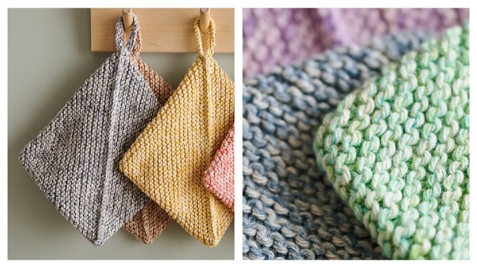 Double-Thick Potholder Free Knitting Pattern