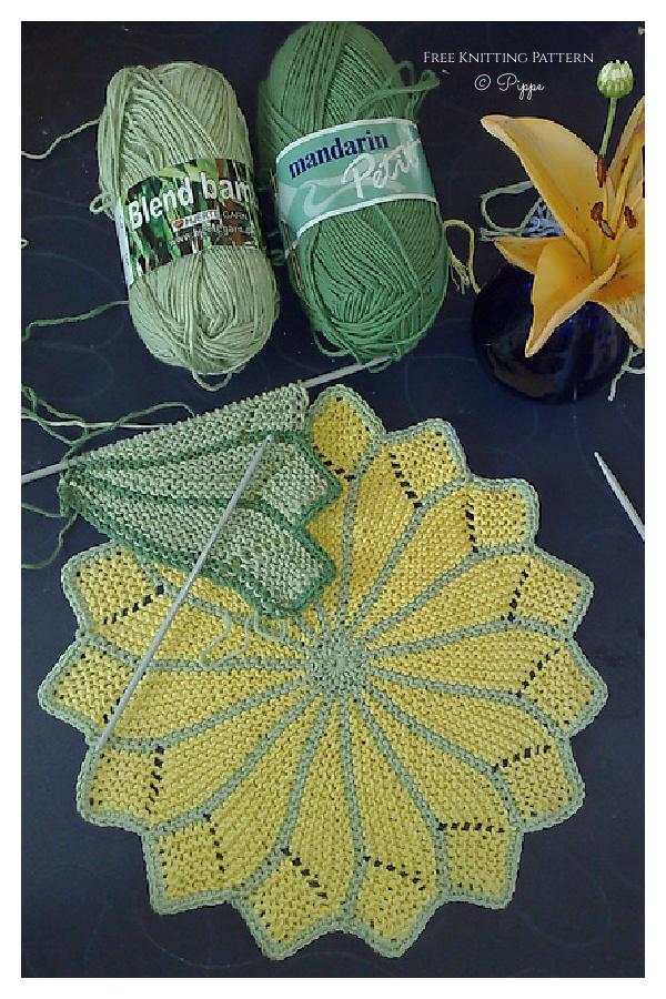 Dish Flower Dishcloth Free Knitting Patterns