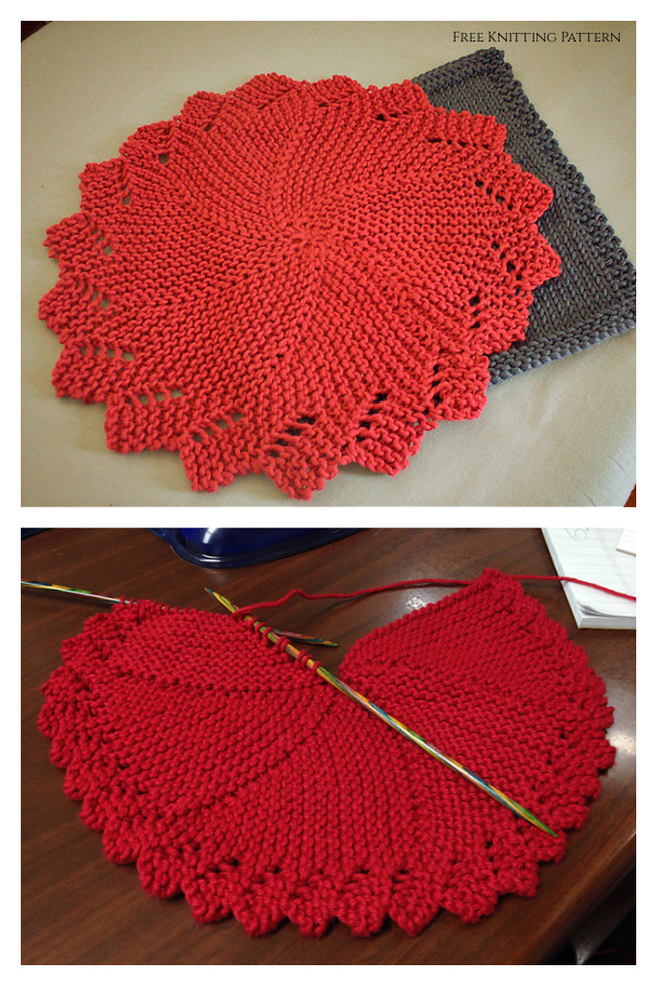 Knitted Round Dishcloth Free Knitting Patterns