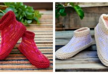 Adult Cuffed Bootie Slippers Free Knitting Pattern