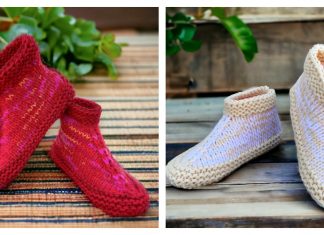 Adult Cuffed Bootie Slippers Free Knitting Pattern