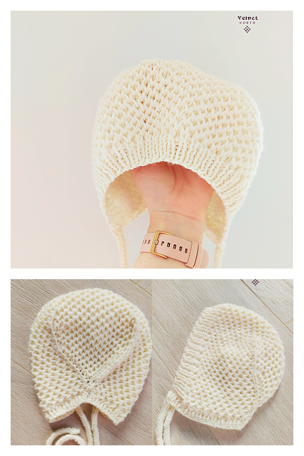 Honeycomb Brioche Baby Bonnet Free Knitting Pattern