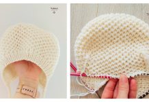 Honeycomb Brioche Baby Bonnet Free Knitting Pattern