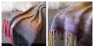 Woven-Look Throw Free Knitting Pattern