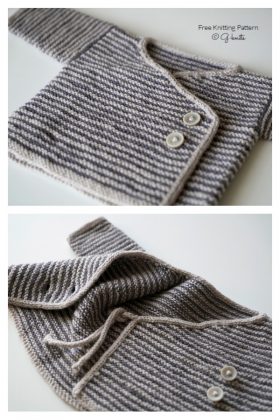 Garter Stitch Baby Cardigan Free Knitting Pattern - Knitting Pattern
