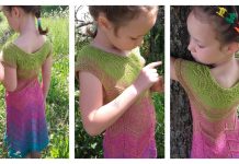 Girl's Rainbow Dress Free Knitting Pattern(6-12Y)