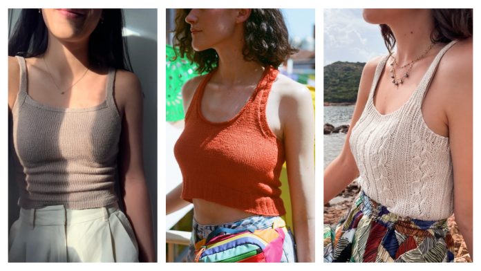 Simple Summer Sleeveless Top Knitting Patterns