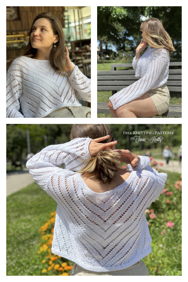 Triangle Blouse Crop Sweater Free Knitting Pattern