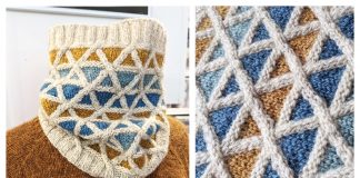 Expo 67 Geometric Cowl Free Knitting Pattern
