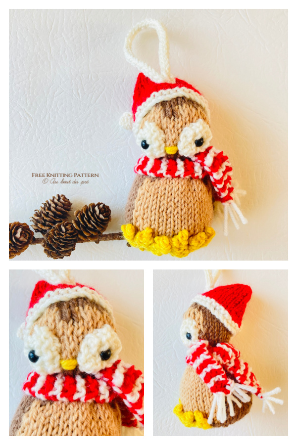 Owl Ornament Free Knitting Pattern 
