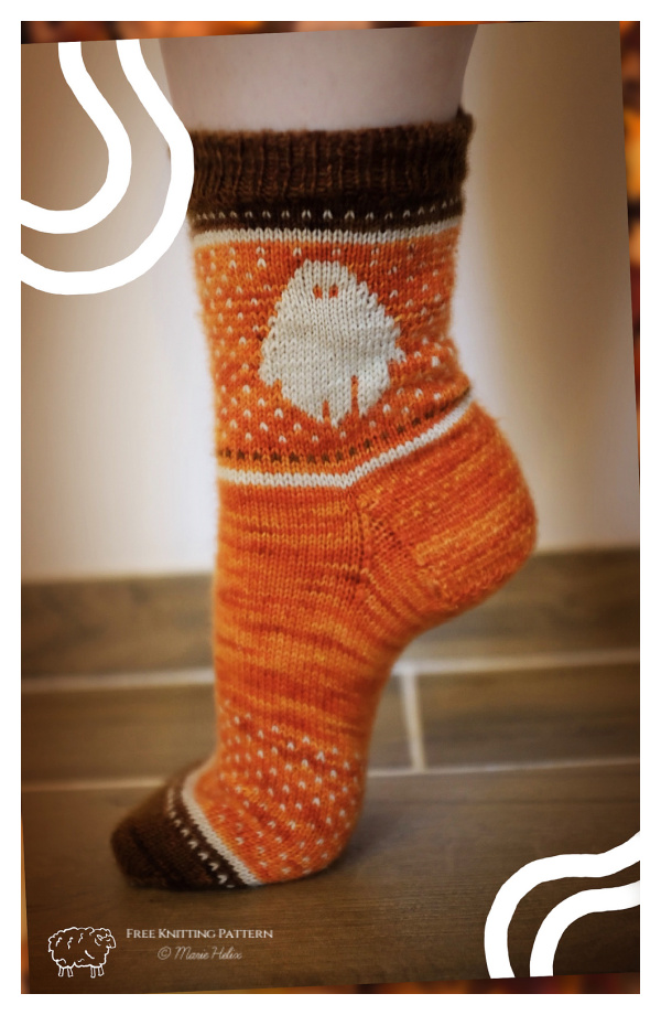 Percy Halloween Ghost Socks Free Knitting Pattern