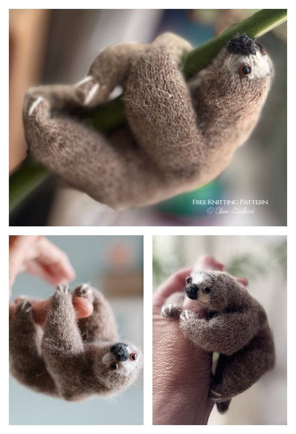 Amigurumi Toy Sloth Free Knitting Pattern