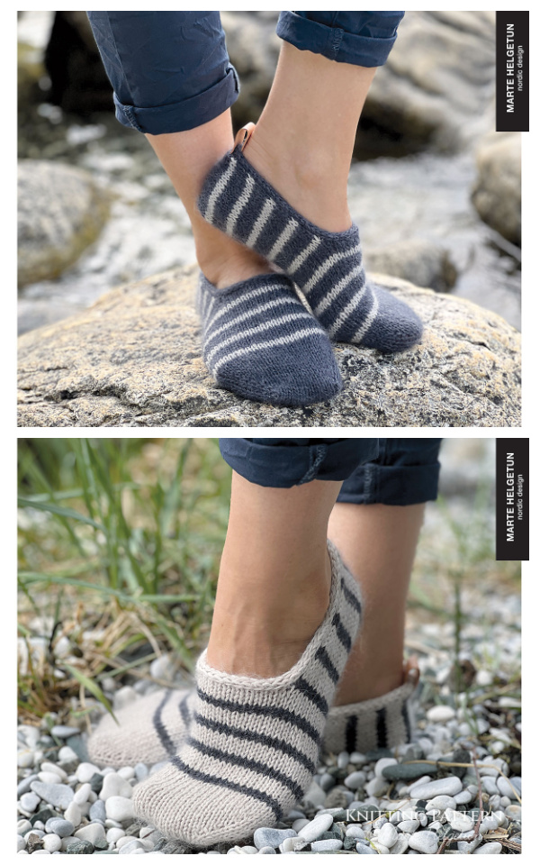 HappyFeet Maritime Sock Slippers Knitting Pattern 