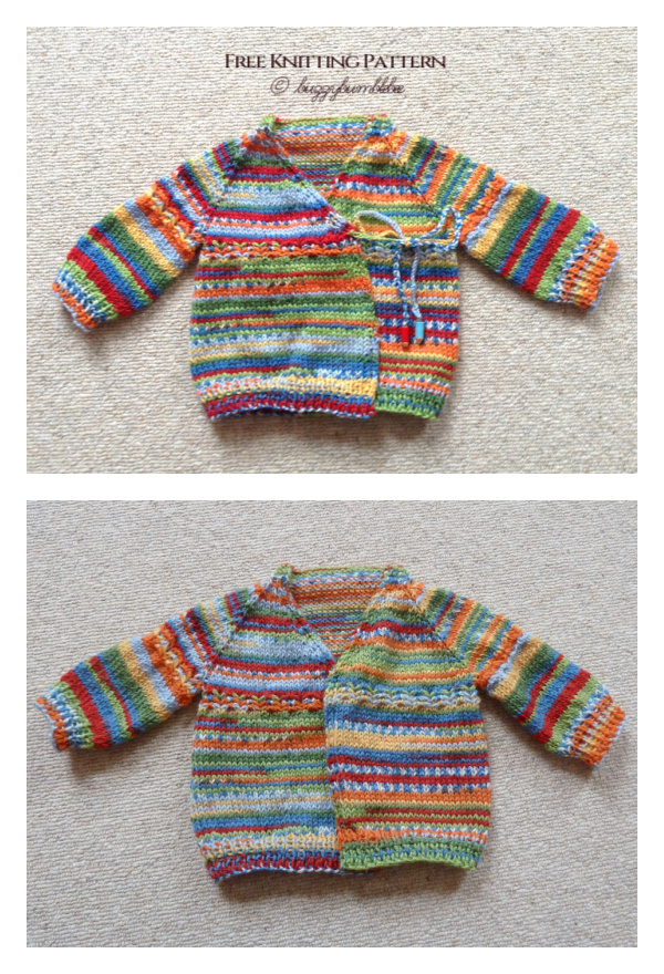 In a Pear Tree Baby Cardigan Free Knitting Pattern