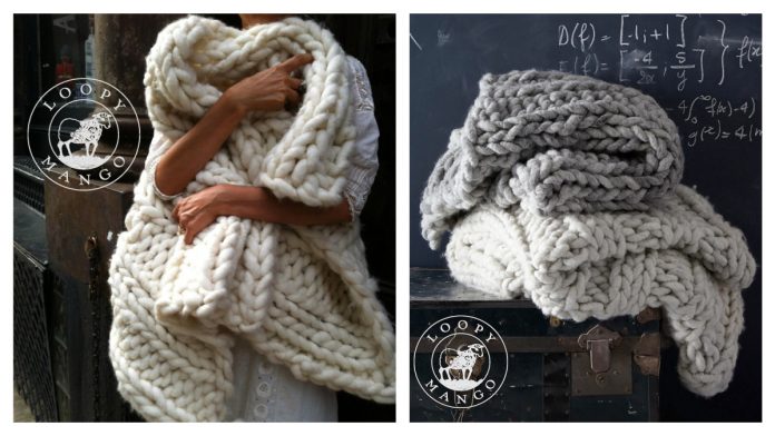 Chunky Nantucket Throw Blanket Free Knitting Pattern