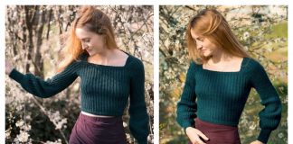 Square Neckline Pullover Sweater Knitting Pattern