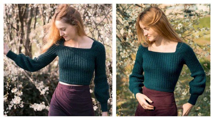 Square Neckline Pullover Sweater Knitting Pattern