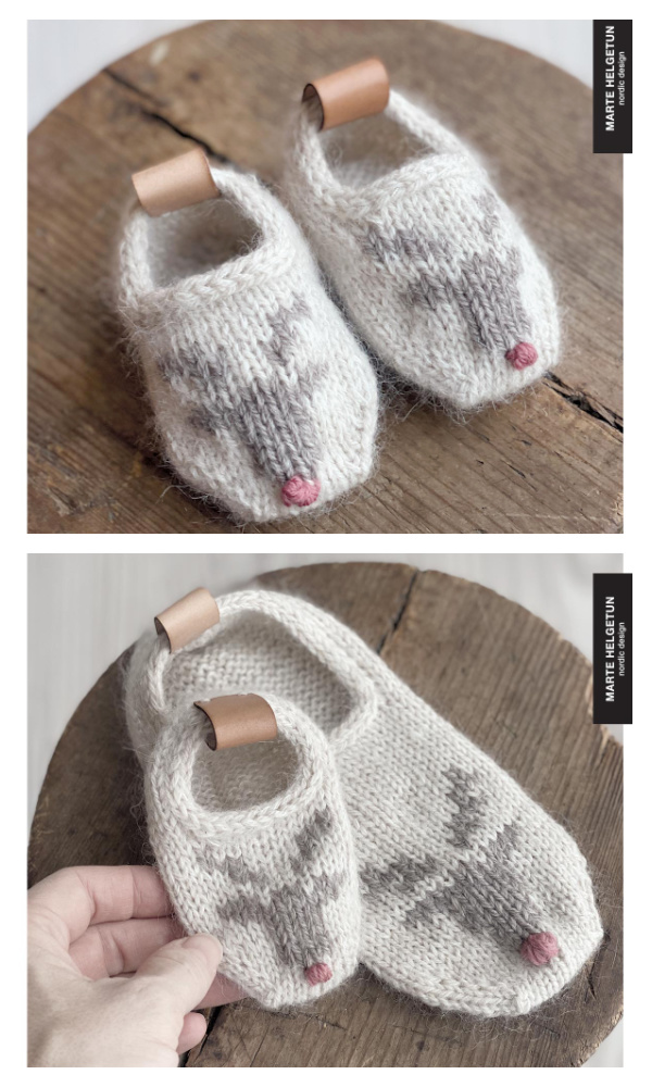 HappyFeet X-Mas Mini Baby Slippers Knitting Pattern
